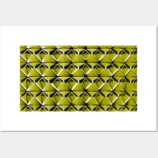 3D Geometric Polygon (Light Yellow) Posters and Art